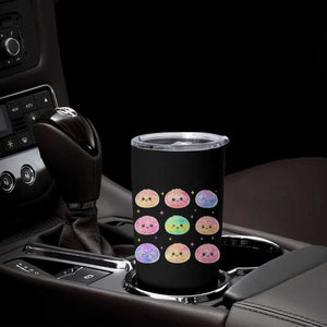 Kawaii Glitter Dumpling Face Grid Graphic Tumbler Cup Cute Pastel Bao Emoji Expressions
