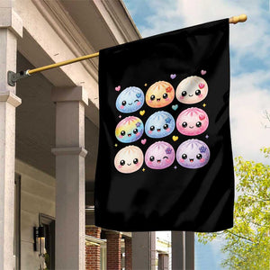 Kawaii Glitter Dumpling Bao Dim Sum Graphic Garden Flag Cute Pastel Foodie Squishy Hearts and Flowers
