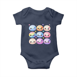 Kawaii Glitter Dumpling Bao Dim Sum Graphic Baby Onesie Cute Pastel Foodie Squishy Hearts and Flowers