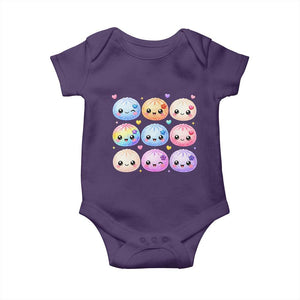 Kawaii Glitter Dumpling Bao Dim Sum Graphic Baby Onesie Cute Pastel Foodie Squishy Hearts and Flowers