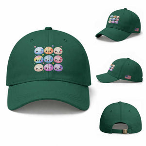 Kawaii Glitter Dumpling Bao Dim Sum Graphic Baseball Cap Cute Pastel Foodie Squishy Hearts and Flowers