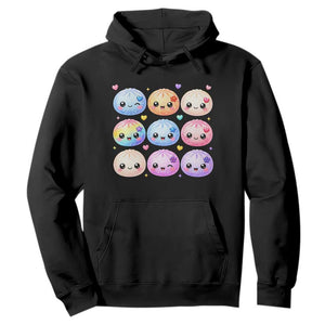 Kawaii Glitter Dumpling Bao Dim Sum Graphic Hoodie Cute Pastel Foodie Squishy Hearts and Flowers