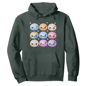 Kawaii Glitter Dumpling Bao Dim Sum Graphic Hoodie Cute Pastel Foodie Squishy Hearts and Flowers
