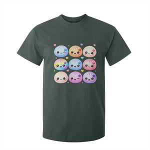 Kawaii Glitter Dumpling Bao Dim Sum Graphic T Shirt For Kid Cute Pastel Foodie Squishy Hearts and Flowers
