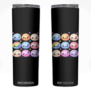 Kawaii Glitter Dumpling Bao Dim Sum Graphic Skinny Tumbler Cute Pastel Foodie Squishy Hearts and Flowers