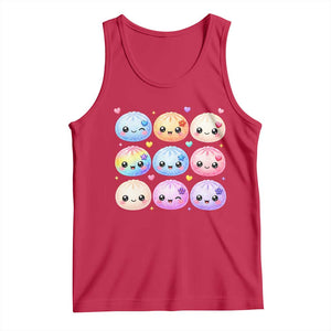 Kawaii Glitter Dumpling Bao Dim Sum Graphic Tank Top Cute Pastel Foodie Squishy Hearts and Flowers