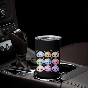 Kawaii Glitter Dumpling Bao Dim Sum Graphic Tumbler Cup Cute Pastel Foodie Squishy Hearts and Flowers