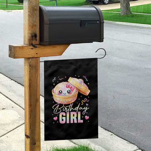 Kawaii Birthday Girl Glitter Dumpling Graphic Garden Flag Cute Pink Bow Dim Sum Party Gift