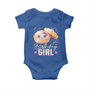 Kawaii Birthday Girl Glitter Dumpling Graphic Baby Onesie Cute Pink Bow Dim Sum Party Gift