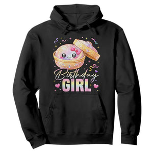 Kawaii Birthday Girl Glitter Dumpling Graphic Hoodie Cute Pink Bow Dim Sum Party Gift