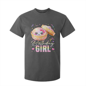 Kawaii Birthday Girl Glitter Dumpling Graphic T Shirt For Kid Cute Pink Bow Dim Sum Party Gift