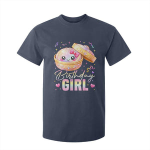 Kawaii Birthday Girl Glitter Dumpling Graphic T Shirt For Kid Cute Pink Bow Dim Sum Party Gift