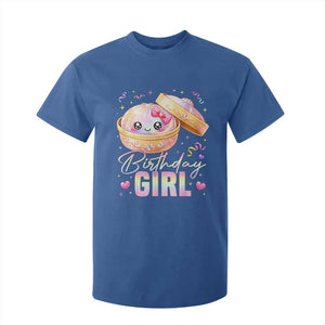 Kawaii Birthday Girl Glitter Dumpling Graphic T Shirt For Kid Cute Pink Bow Dim Sum Party Gift