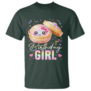 Kawaii Birthday Girl Glitter Dumpling Graphic T Shirt Cute Pink Bow Dim Sum Party Gift