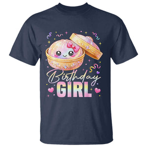 Kawaii Birthday Girl Glitter Dumpling Graphic T Shirt Cute Pink Bow Dim Sum Party Gift