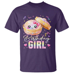Kawaii Birthday Girl Glitter Dumpling Graphic T Shirt Cute Pink Bow Dim Sum Party Gift