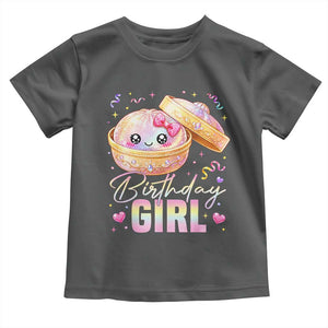 Kawaii Birthday Girl Glitter Dumpling Graphic Toddler T Shirt Cute Pink Bow Dim Sum Party Gift