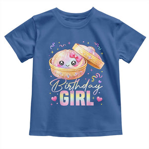 Kawaii Birthday Girl Glitter Dumpling Graphic Toddler T Shirt Cute Pink Bow Dim Sum Party Gift