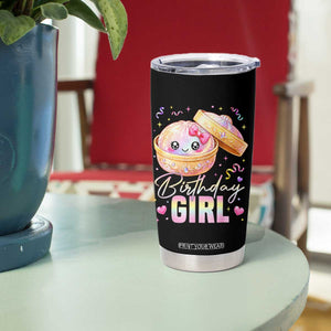 Kawaii Birthday Girl Glitter Dumpling Graphic Tumbler Cup Cute Pink Bow Dim Sum Party Gift