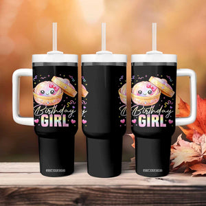 Kawaii Birthday Girl Glitter Dumpling Graphic Tumbler With Handle Cute Pink Bow Dim Sum Party Gift