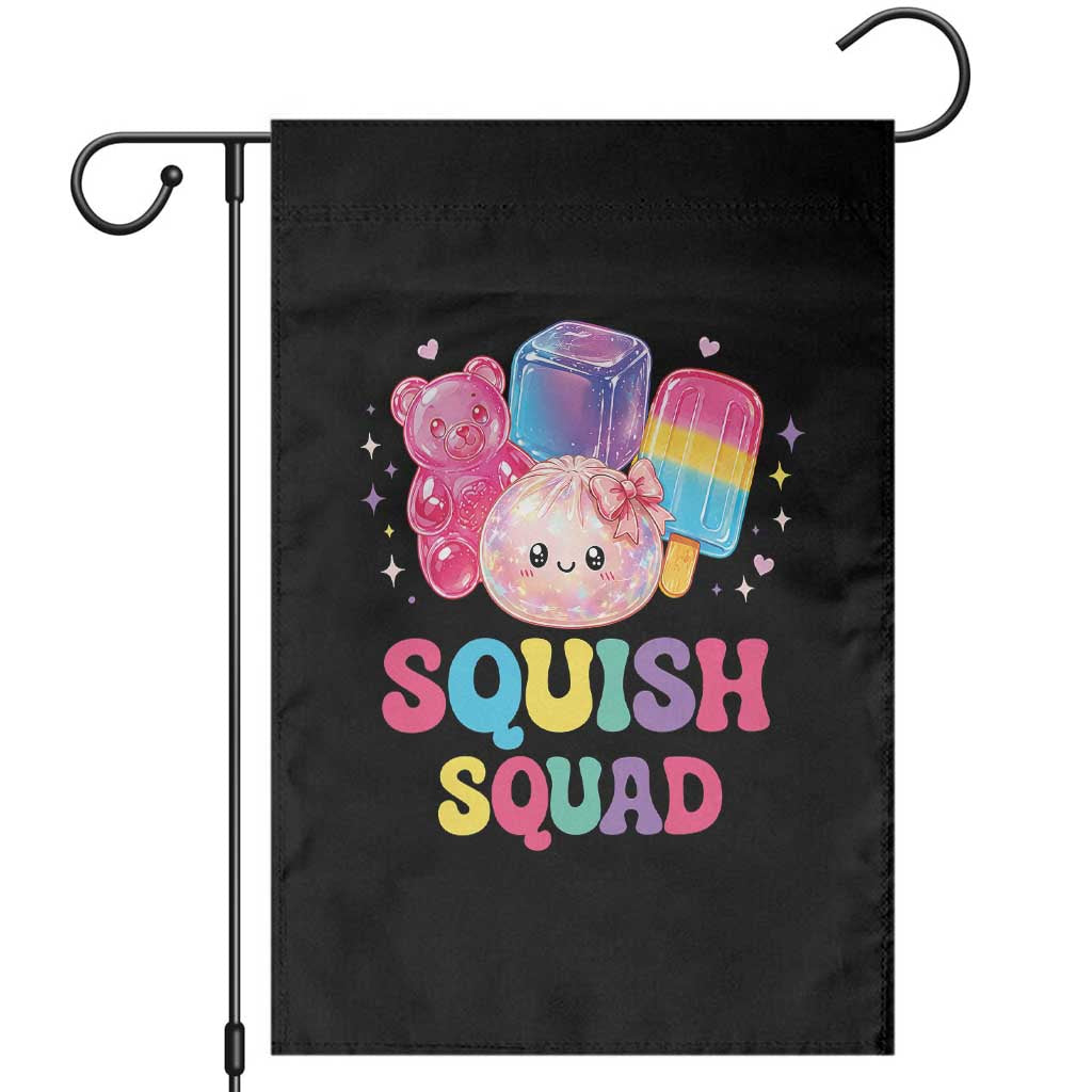 Squish Squad Kawaii Glitter Dumpling and Candy Graphic Garden Flag Cute Gummy Bear Popsicle TS02 Black Print Your Wear
