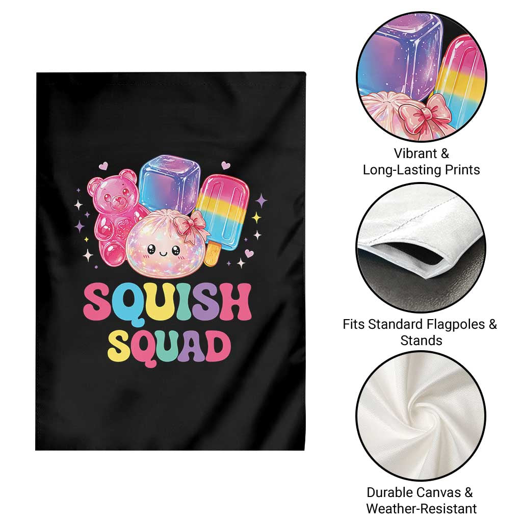 Squish Squad Kawaii Glitter Dumpling and Candy Graphic Garden Flag Cute Gummy Bear Popsicle