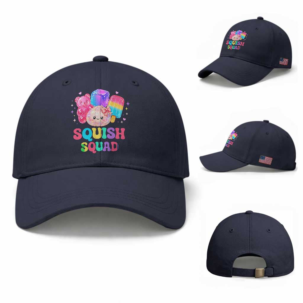 Squish Squad Kawaii Glitter Dumpling and Candy Graphic Baseball Cap Cute Gummy Bear Popsicle