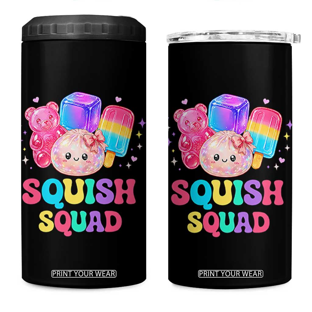 Squish Squad Kawaii Glitter Dumpling and Candy Graphic 4 in 1 Can Cooler Tumbler Cute Gummy Bear Popsicle TS02 One Size: 16 oz Black Print Your Wear