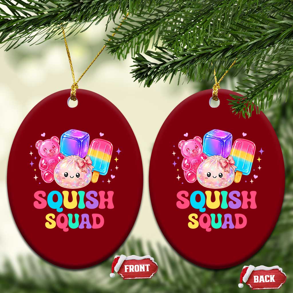 Squish Squad Kawaii Glitter Dumpling and Candy Graphic Ceramic Ornament Cute Gummy Bear Popsicle