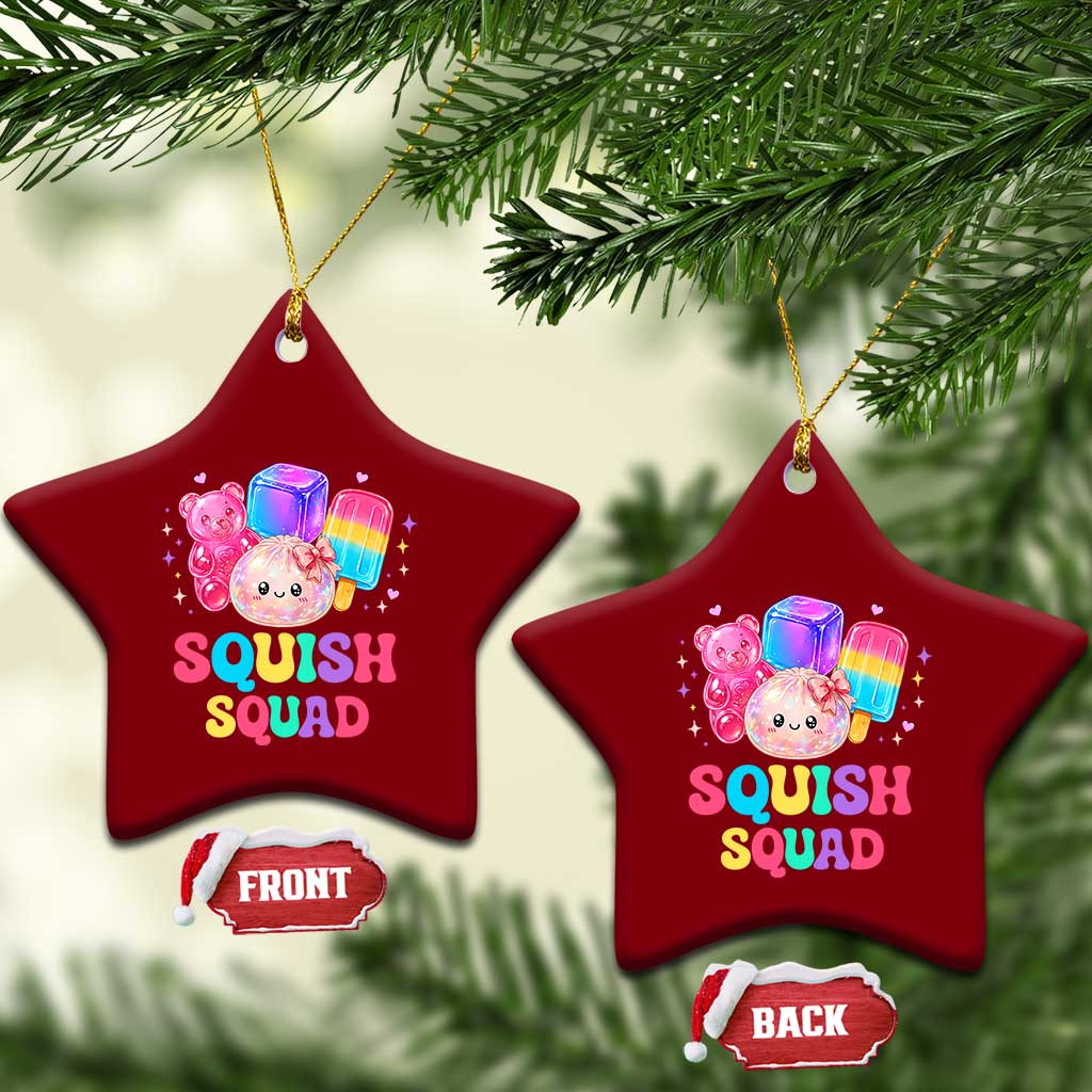 Squish Squad Kawaii Glitter Dumpling and Candy Graphic Ceramic Ornament Cute Gummy Bear Popsicle