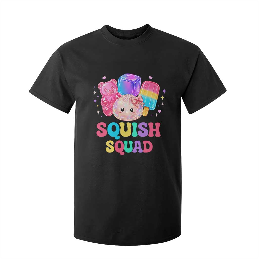 Squish Squad Kawaii Glitter Dumpling and Candy Graphic T Shirt For Kid Cute Gummy Bear Popsicle
