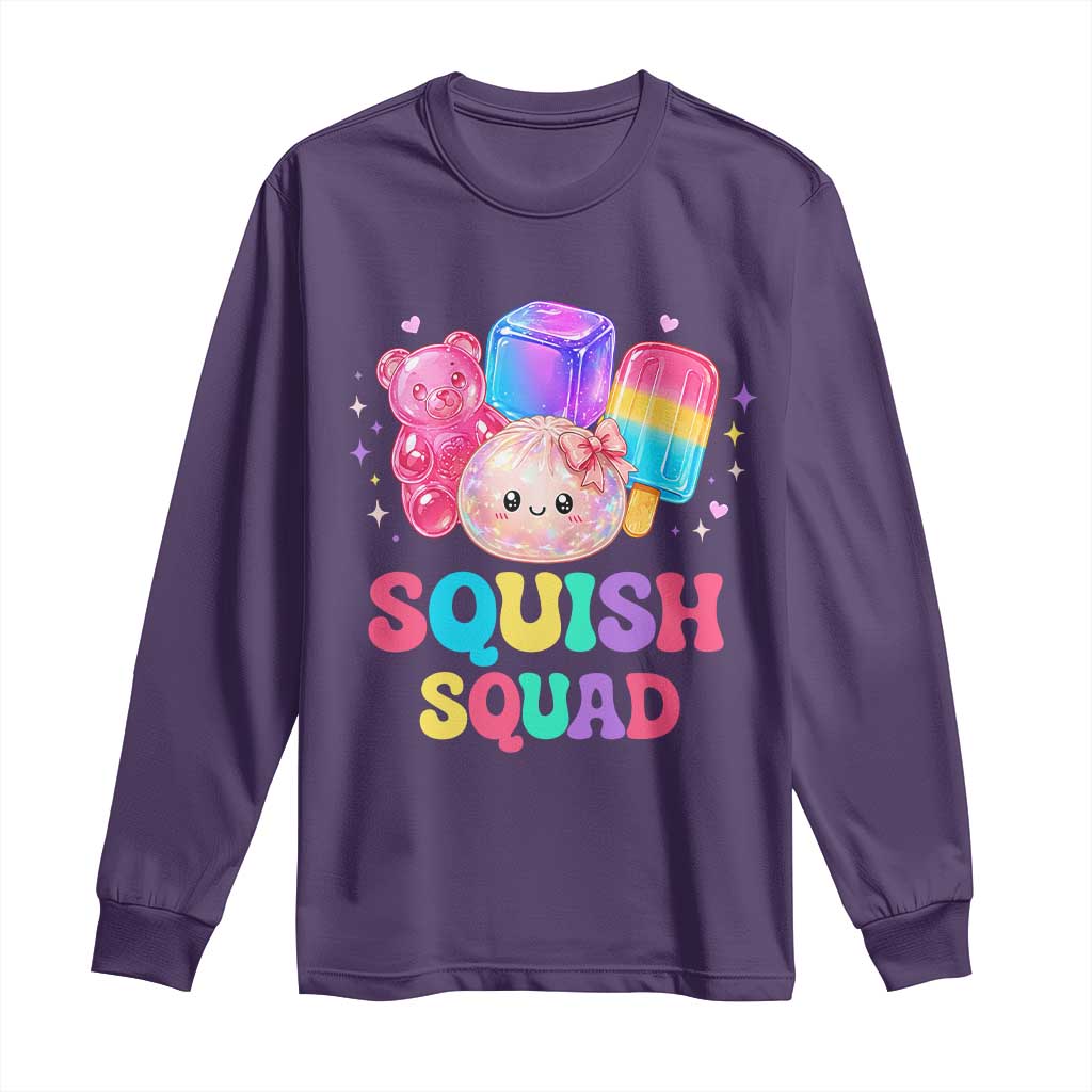 Squish Squad Kawaii Glitter Dumpling and Candy Graphic Long Sleeve Shirt Cute Gummy Bear Popsicle