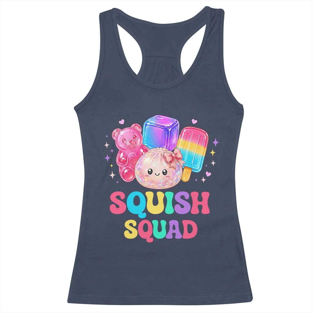 Squish Squad Kawaii Glitter Dumpling and Candy Graphic Racerback Tank Top Cute Gummy Bear Popsicle