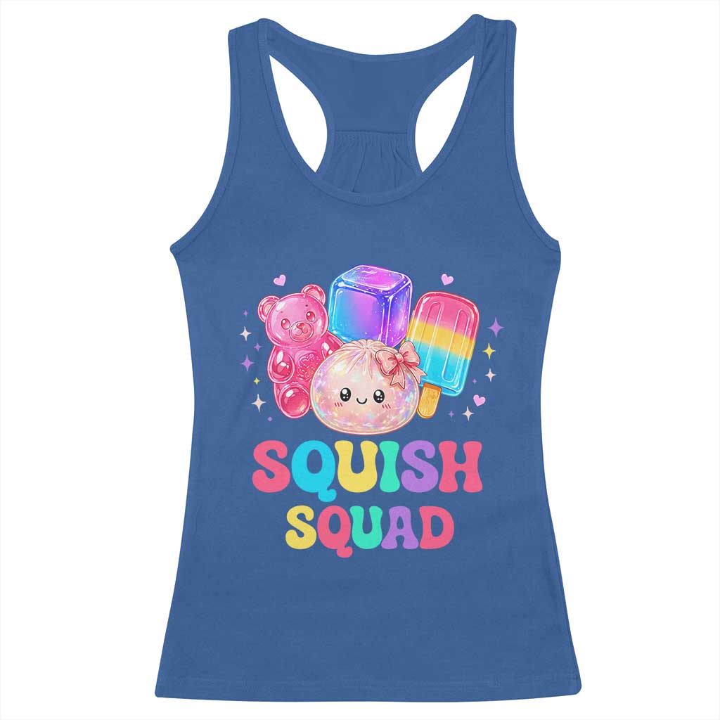 Squish Squad Kawaii Glitter Dumpling and Candy Graphic Racerback Tank Top Cute Gummy Bear Popsicle