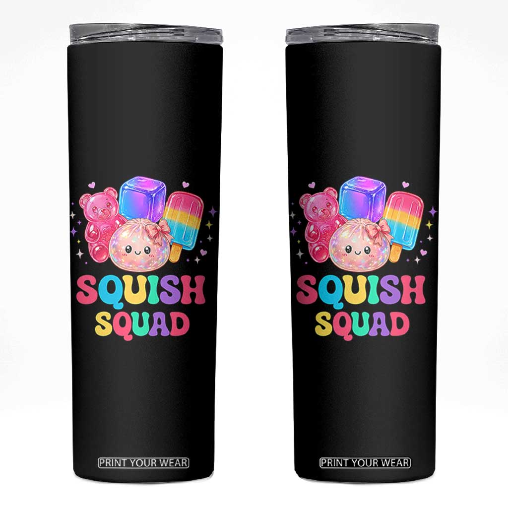 Squish Squad Kawaii Glitter Dumpling and Candy Graphic Skinny Tumbler Cute Gummy Bear Popsicle TS02 Black Print Your Wear