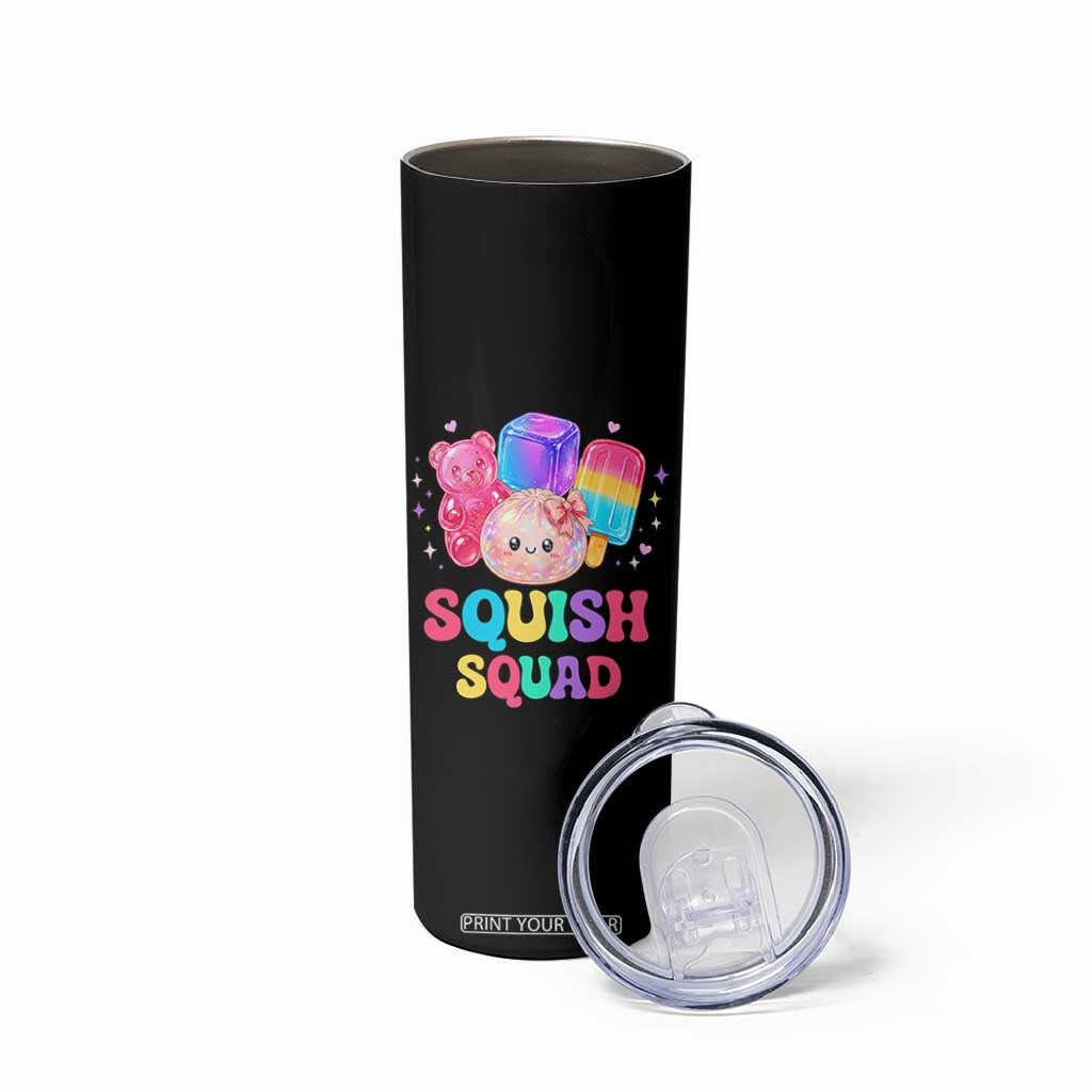 Squish Squad Kawaii Glitter Dumpling and Candy Graphic Skinny Tumbler Cute Gummy Bear Popsicle