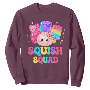 Squish Squad Kawaii Glitter Dumpling and Candy Graphic Sweatshirt Cute Gummy Bear Popsicle