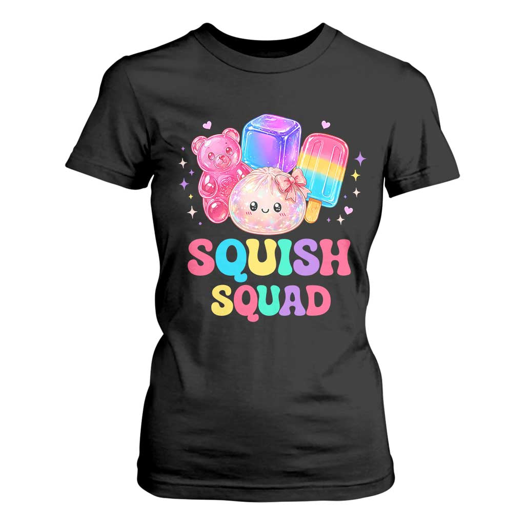 Squish Squad Kawaii Glitter Dumpling and Candy Graphic T Shirt For Women Cute Gummy Bear Popsicle TS02 Black Print Your Wear