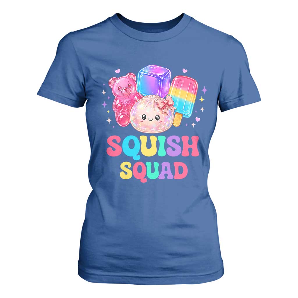 Squish Squad Kawaii Glitter Dumpling and Candy Graphic T Shirt For Women Cute Gummy Bear Popsicle