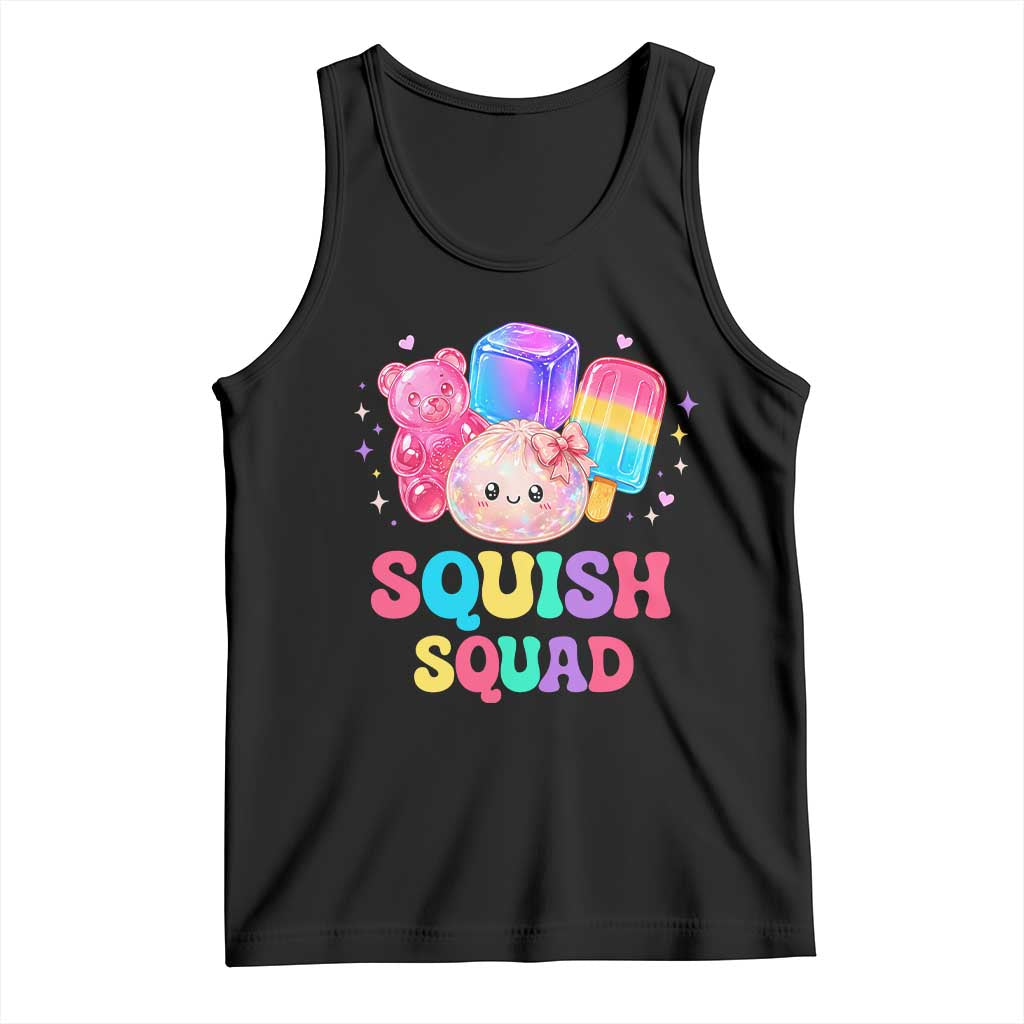 Squish Squad Kawaii Glitter Dumpling and Candy Graphic Tank Top Cute Gummy Bear Popsicle TS02 Black Print Your Wear