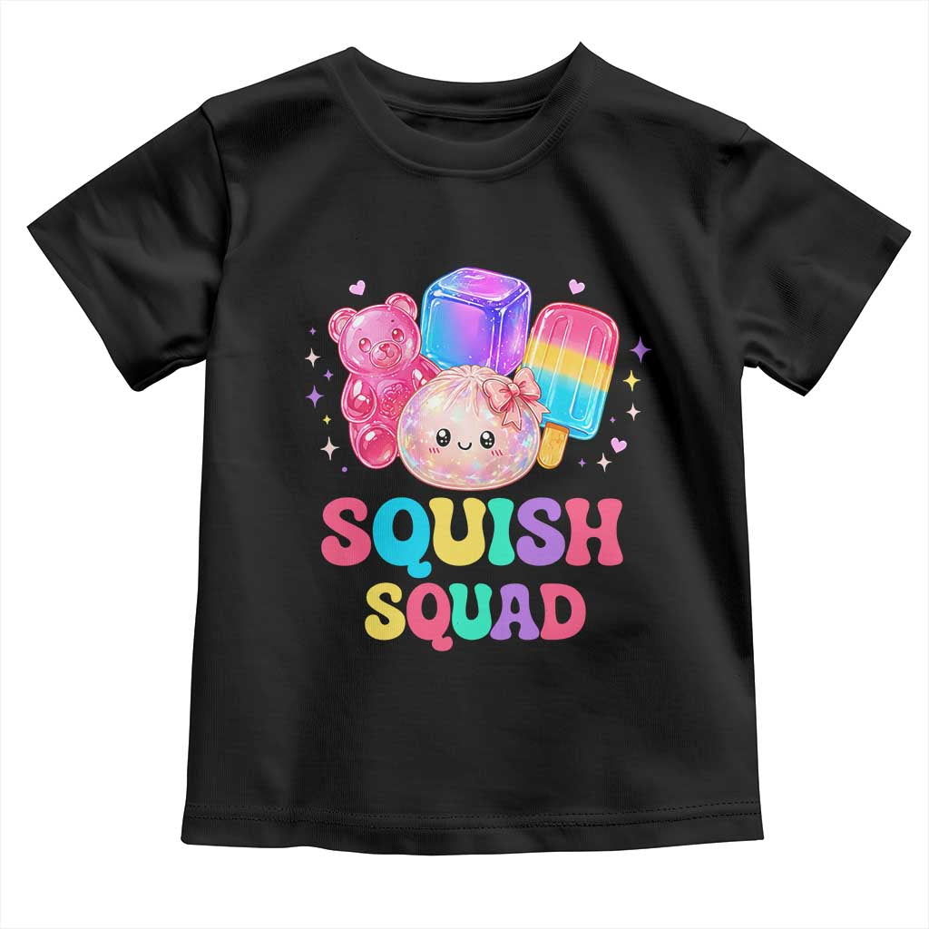 Squish Squad Kawaii Glitter Dumpling and Candy Graphic Toddler T Shirt Cute Gummy Bear Popsicle TS02 Black Print Your Wear