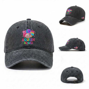 Squish Squad Kawaii Glitter Dumpling and Candy Graphic Washed Cotton Baseball Cap Cute Gummy Bear Popsicle