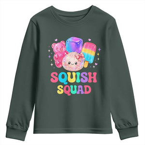 Squish Squad Kawaii Glitter Dumpling and Candy Graphic Youth Sweatshirt Cute Gummy Bear Popsicle