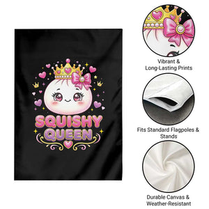 Squishy Queen Kawaii Glitter Dumpling Graphic Garden Flag Cute Tiara Crown and Pink Bow