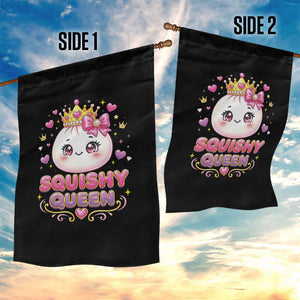 Squishy Queen Kawaii Glitter Dumpling Graphic Garden Flag Cute Tiara Crown and Pink Bow