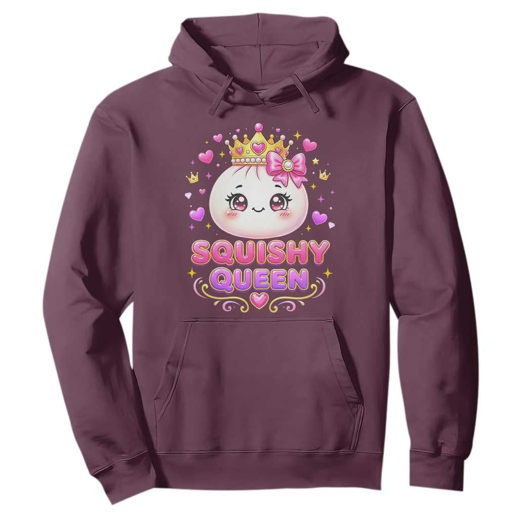 Squishy Queen Kawaii Glitter Dumpling Graphic Hoodie Cute Tiara Crown and Pink Bow