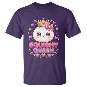 Squishy Queen Kawaii Glitter Dumpling Graphic T Shirt Cute Tiara Crown and Pink Bow