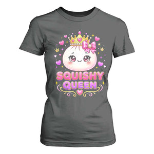 Squishy Queen Kawaii Glitter Dumpling Graphic T Shirt For Women Cute Tiara Crown and Pink Bow