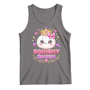 Squishy Queen Kawaii Glitter Dumpling Graphic Tank Top Cute Tiara Crown and Pink Bow