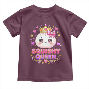Squishy Queen Kawaii Glitter Dumpling Graphic Toddler T Shirt Cute Tiara Crown and Pink Bow